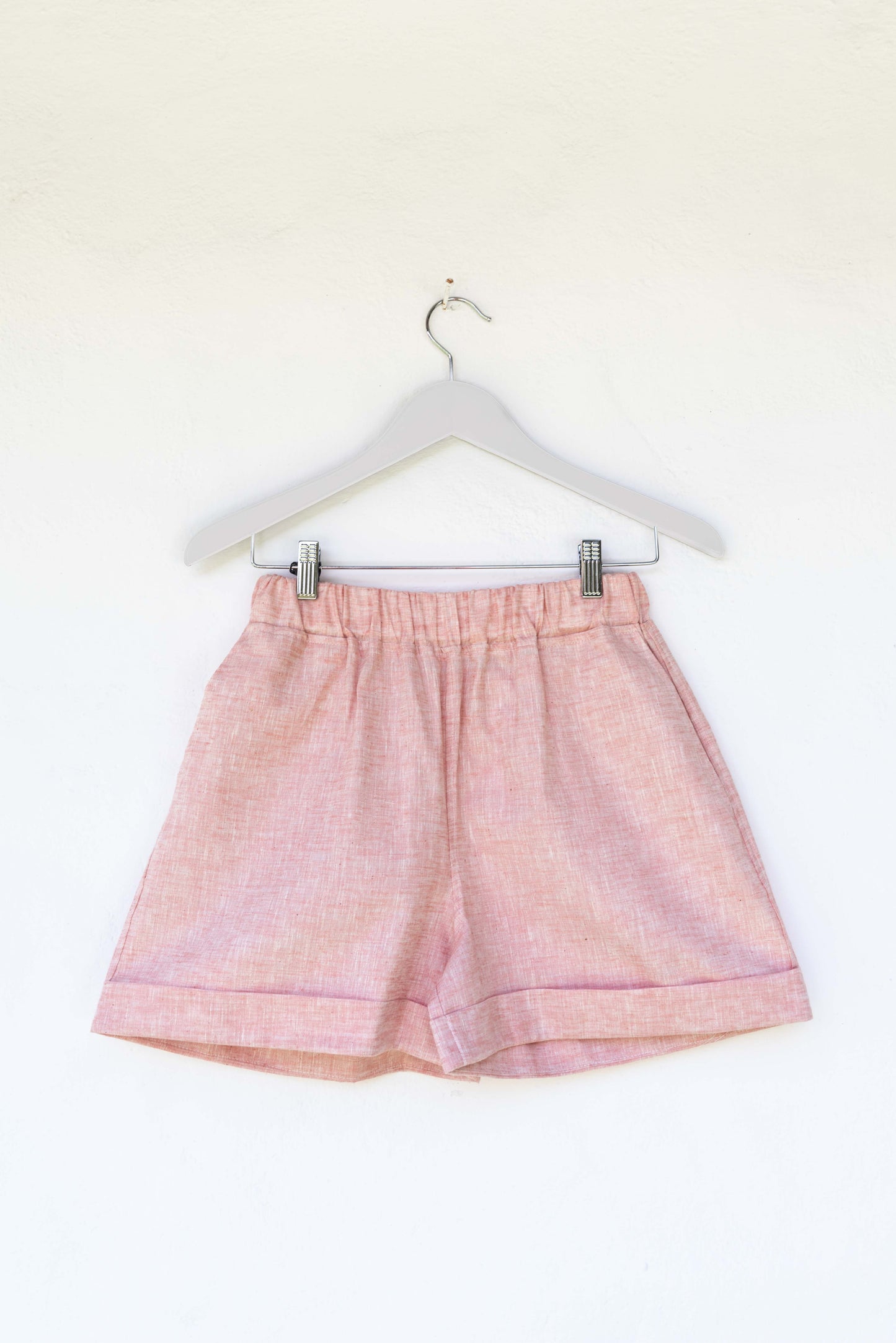 SET DE SHORT Y CHALECO DE LINO LIVIANO ROSADO