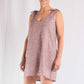VESTIDO  CAMISERO CORTO DE LINO LIVIANO ROSADO, CON BOLSILLOS.