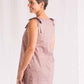 VESTIDO  CAMISERO CORTO DE LINO LIVIANO ROSADO, CON BOLSILLOS.