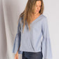 BLUSA ALGODÓN MANGA ABIERTA EN VUELO